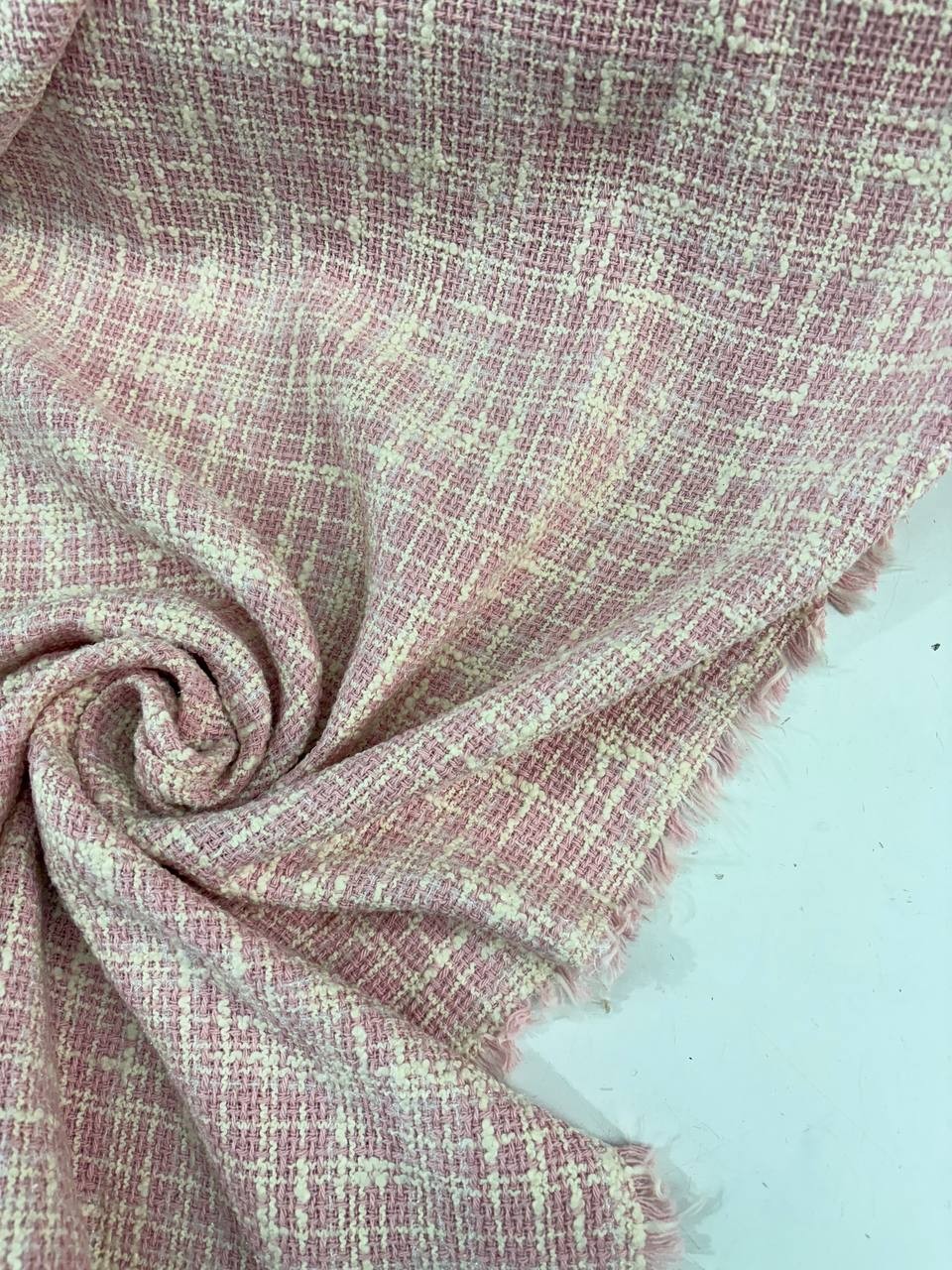 Tessuto Tweed Tipologia Chanel Rosa