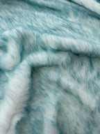 Pelliccia Ecologica Pelo lungo Sfumato turchese