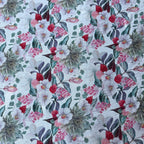 Tessuto Misto Lino/Viscosa Ritratto Floreale