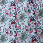 Tessuto Misto Lino/Viscosa Ritratto Floreale