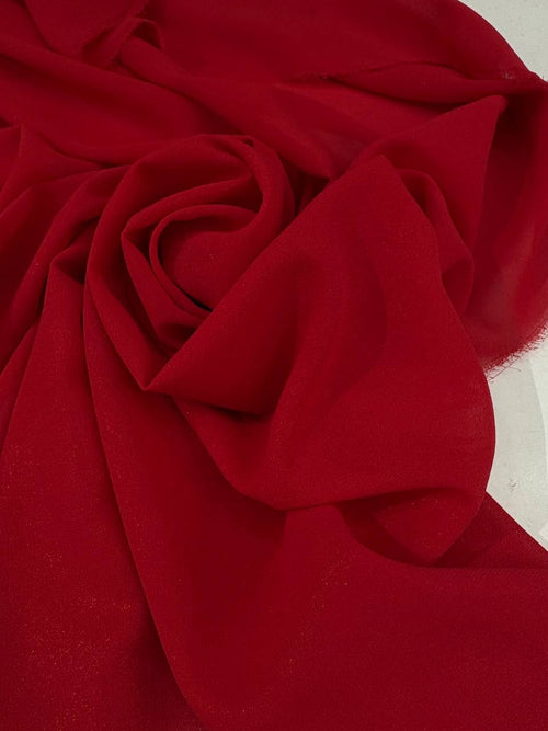 Chiffon Glitter Rosso - WorldTessuti
