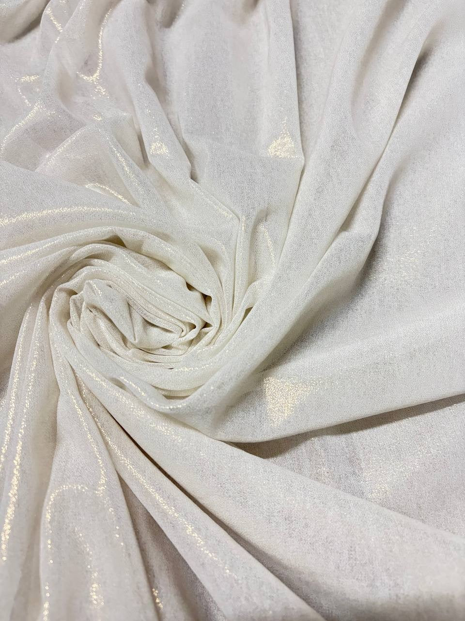Chiffon Bianco Glitter Oro