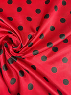 Raso Carnevale POIS Rosso - WorldTessuti