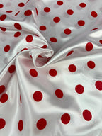 Raso Carnevale POIS BIANCO - WorldTessuti