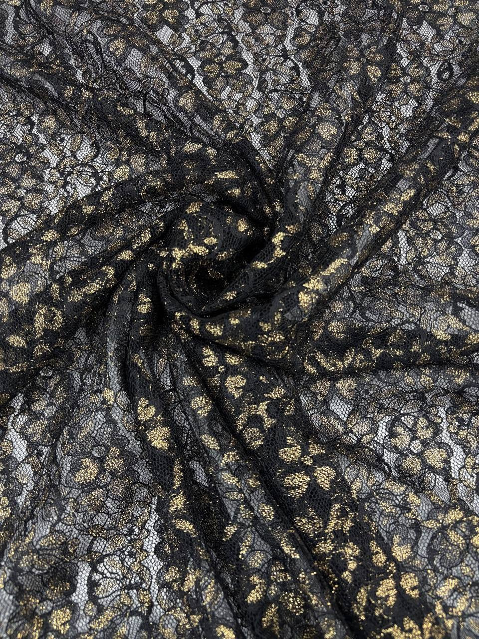 Tulle Pizzo Dorato Elastico FIORE