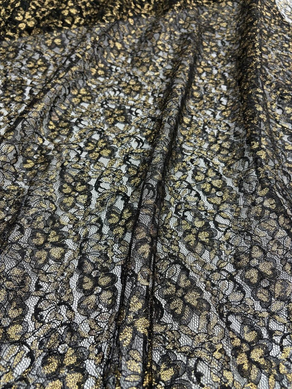 Tulle Pizzo Dorato Elastico FIORE