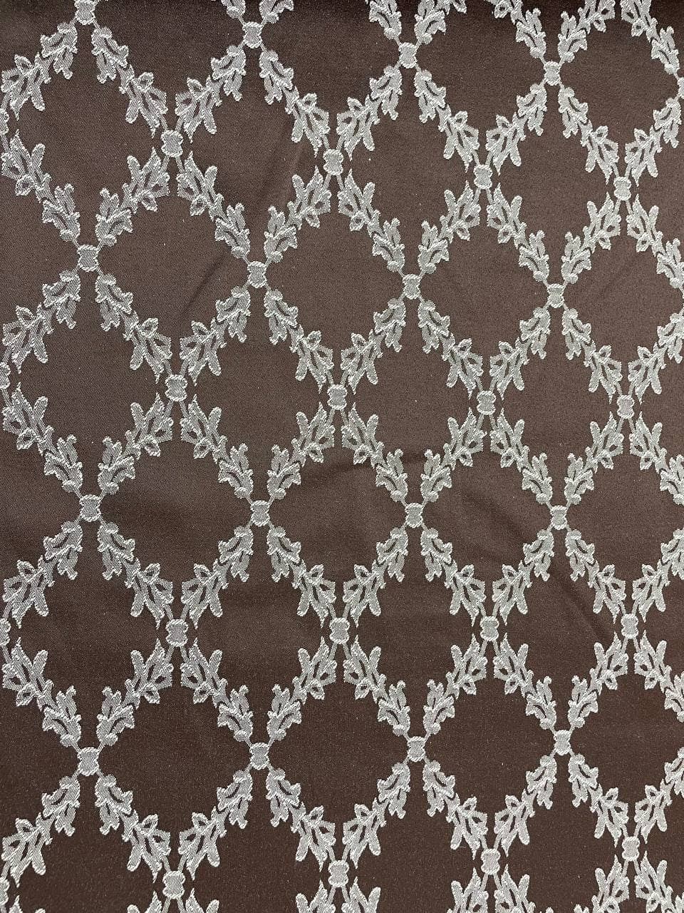 Tappezzeria Damascato Jacquard Marrone