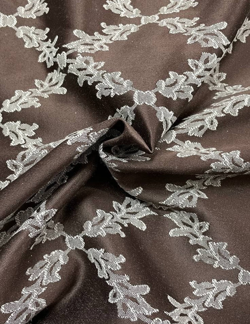 Tappezzeria Damascato Jacquard Marrone