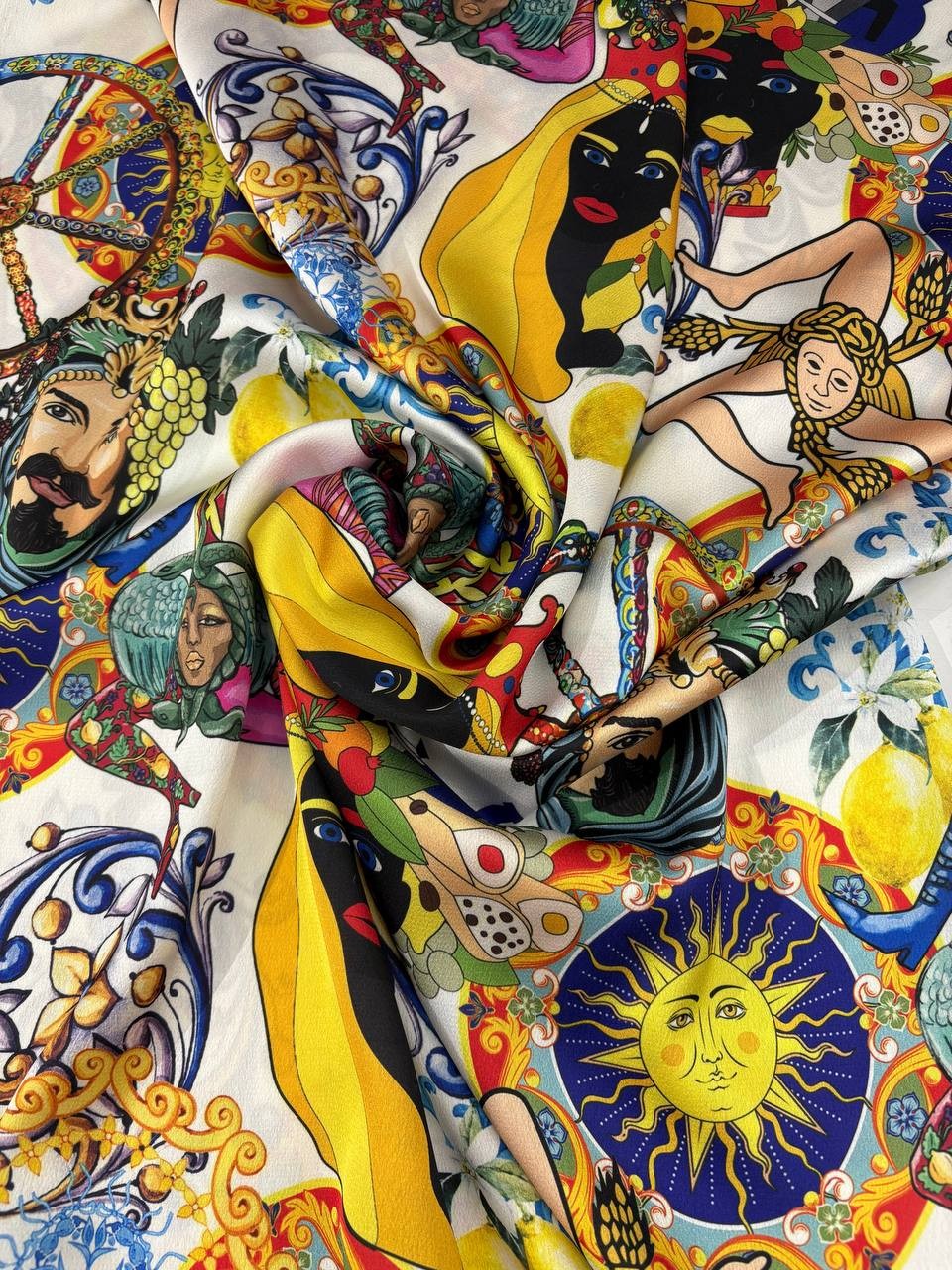 Satin Sicily Mediterraneo  Scampolo 3,00x1,50