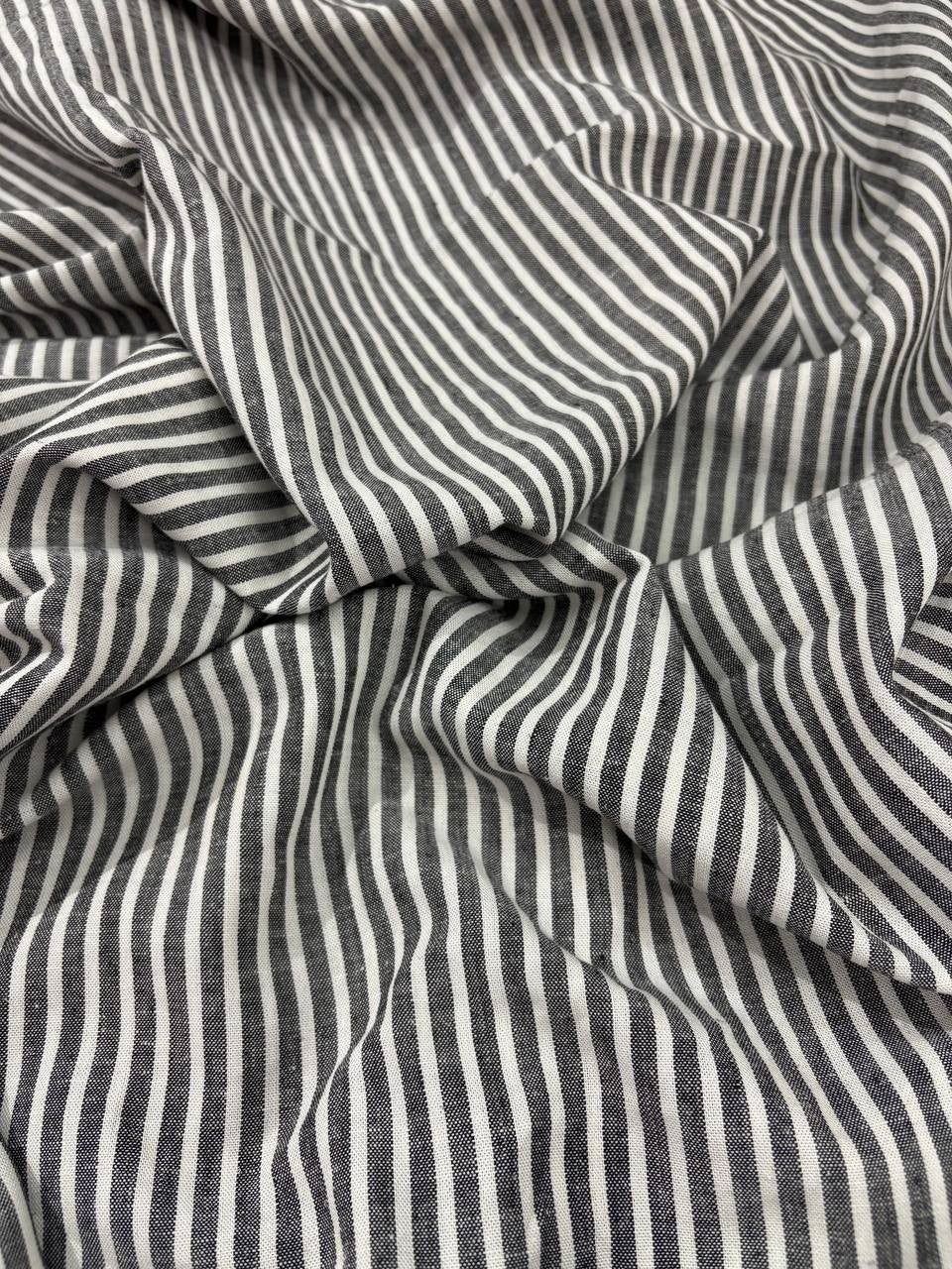 Tessuto cotone lino e cotone RIGA GRIGIO SCURO MELANGE
