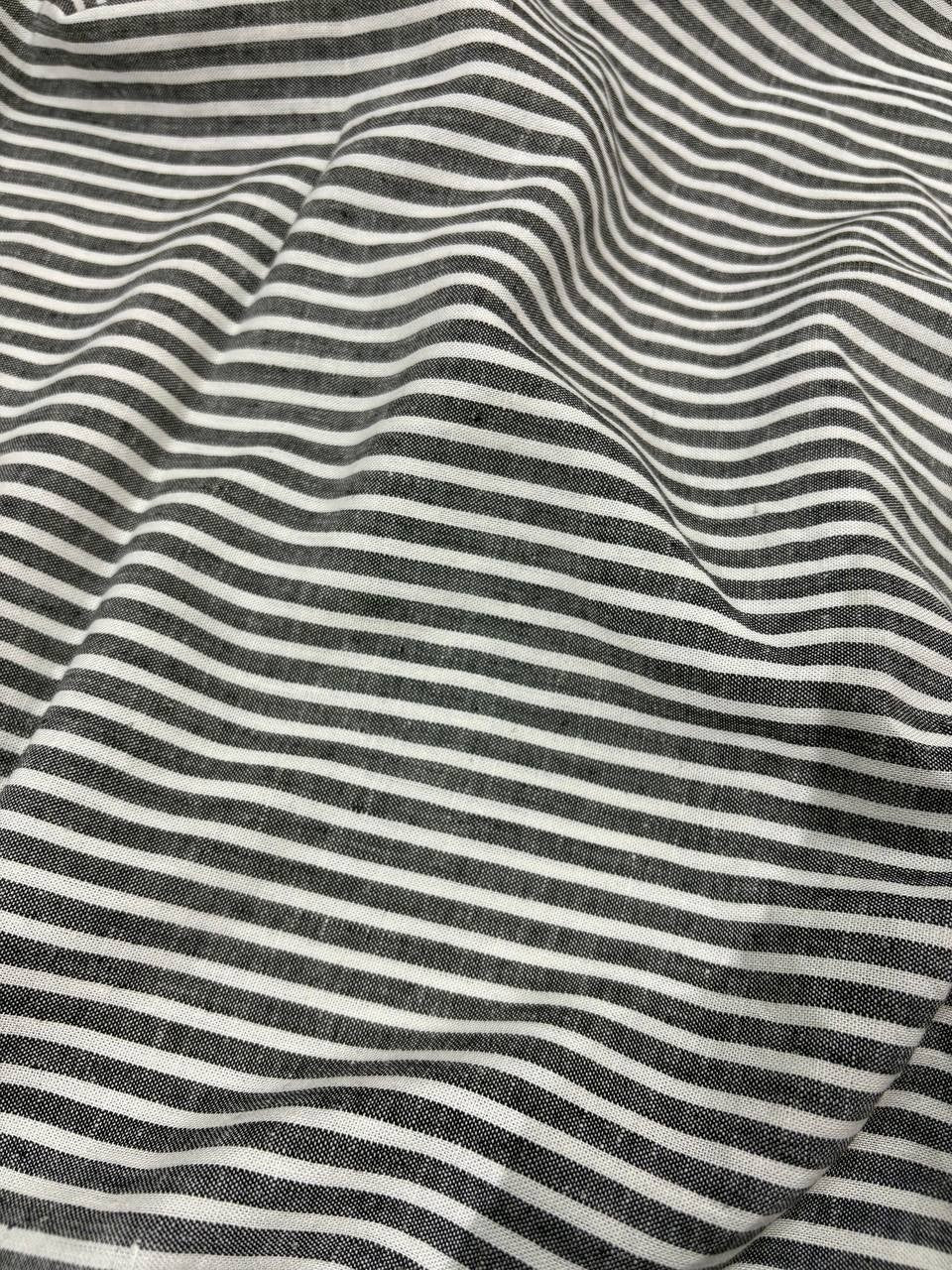Tessuto cotone lino e cotone RIGA GRIGIO SCURO MELANGE