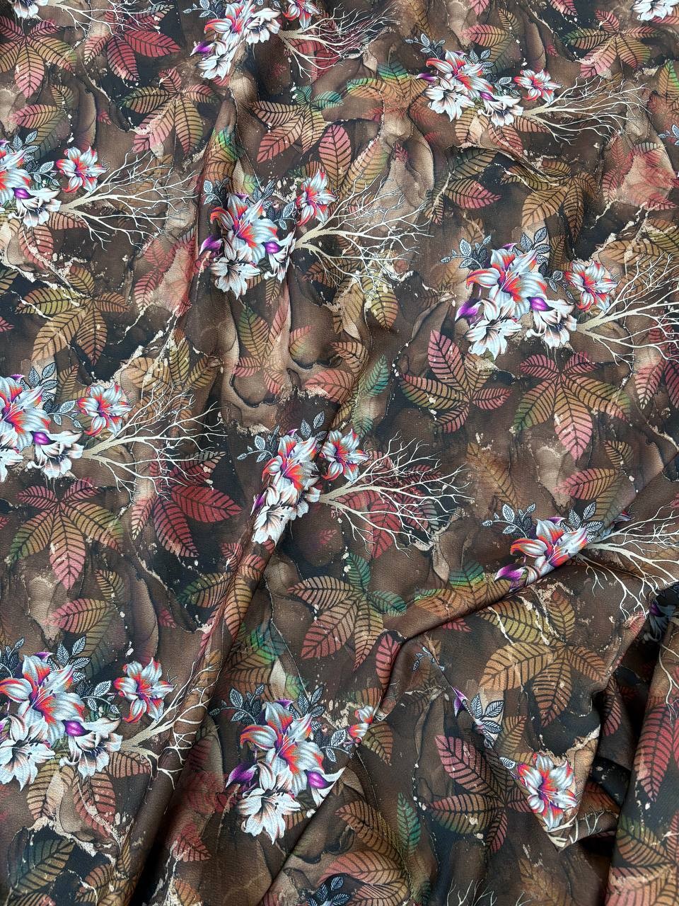 Satin Floreale Arab Floreale Marroncino 3,00x1,50