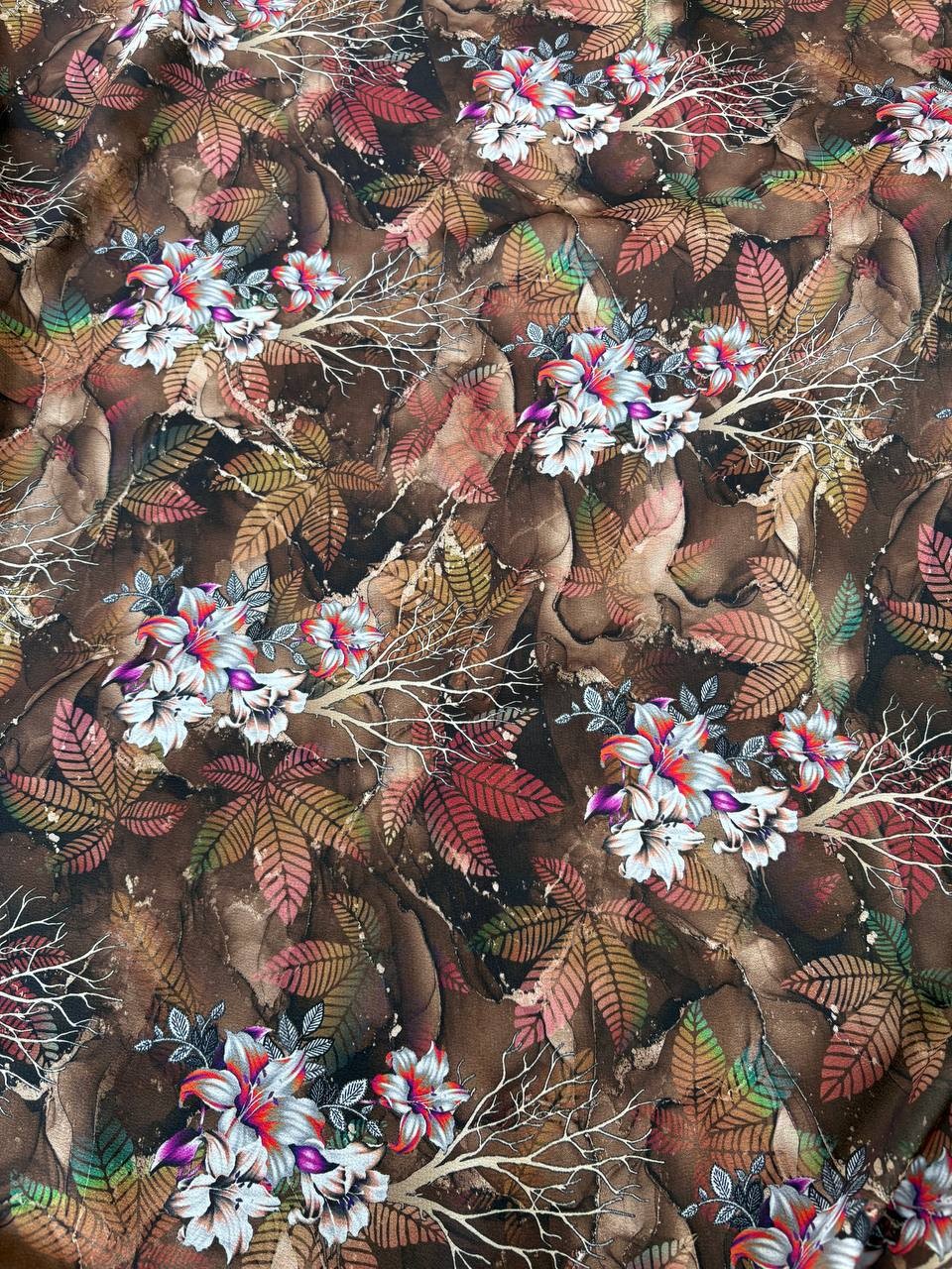 Satin Floreale Arab Floreale Marroncino 3,00x1,50