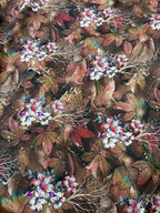 Satin Floreale Arab Floreale Marroncino 3,00x1,50 - WorldTessuti