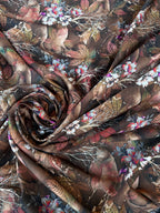 Satin Floreale Arab Floreale Marroncino 3,00x1,50 - WorldTessuti
