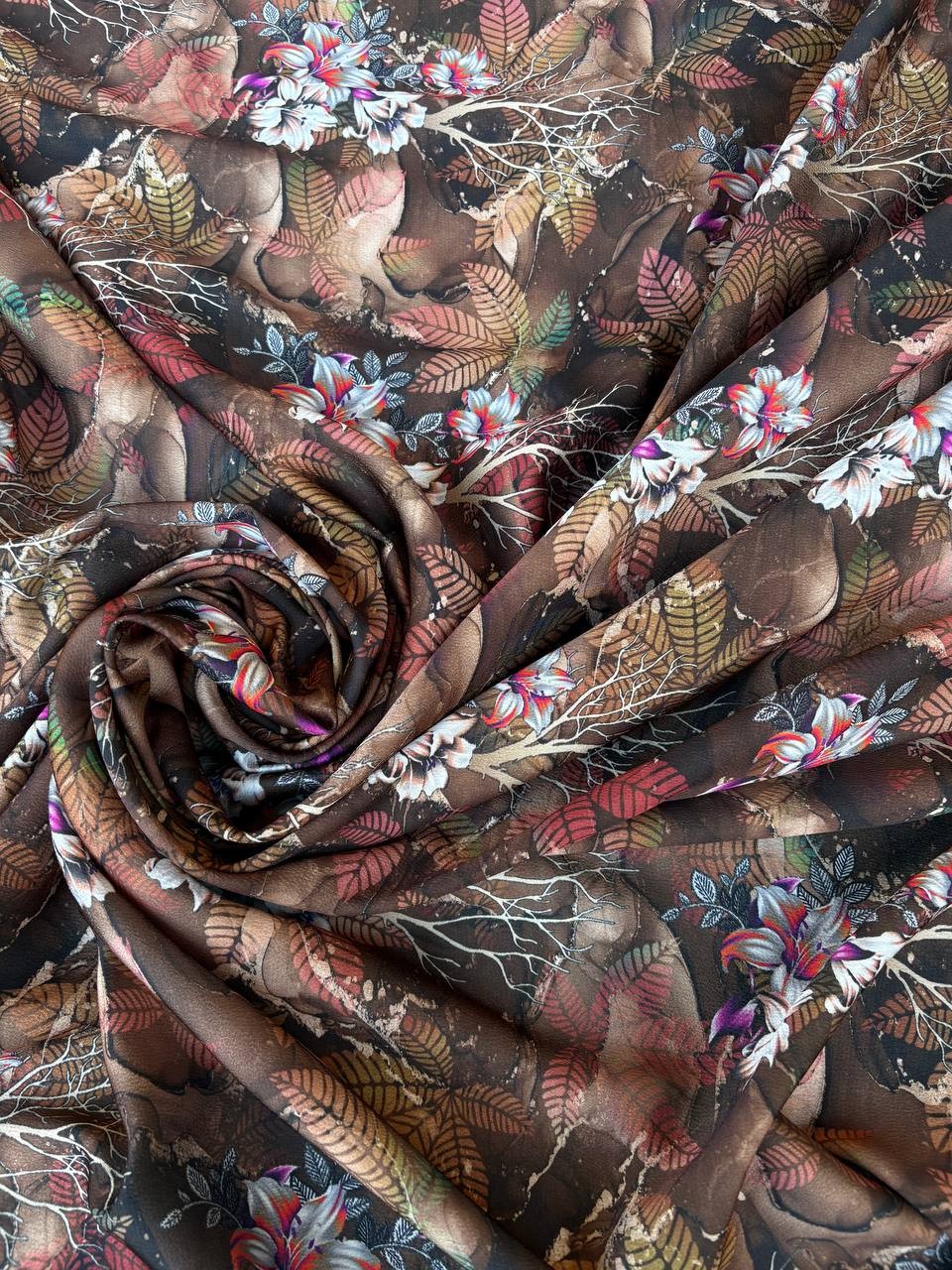 Satin Floreale Arab Floreale Marroncino 3,00x1,50