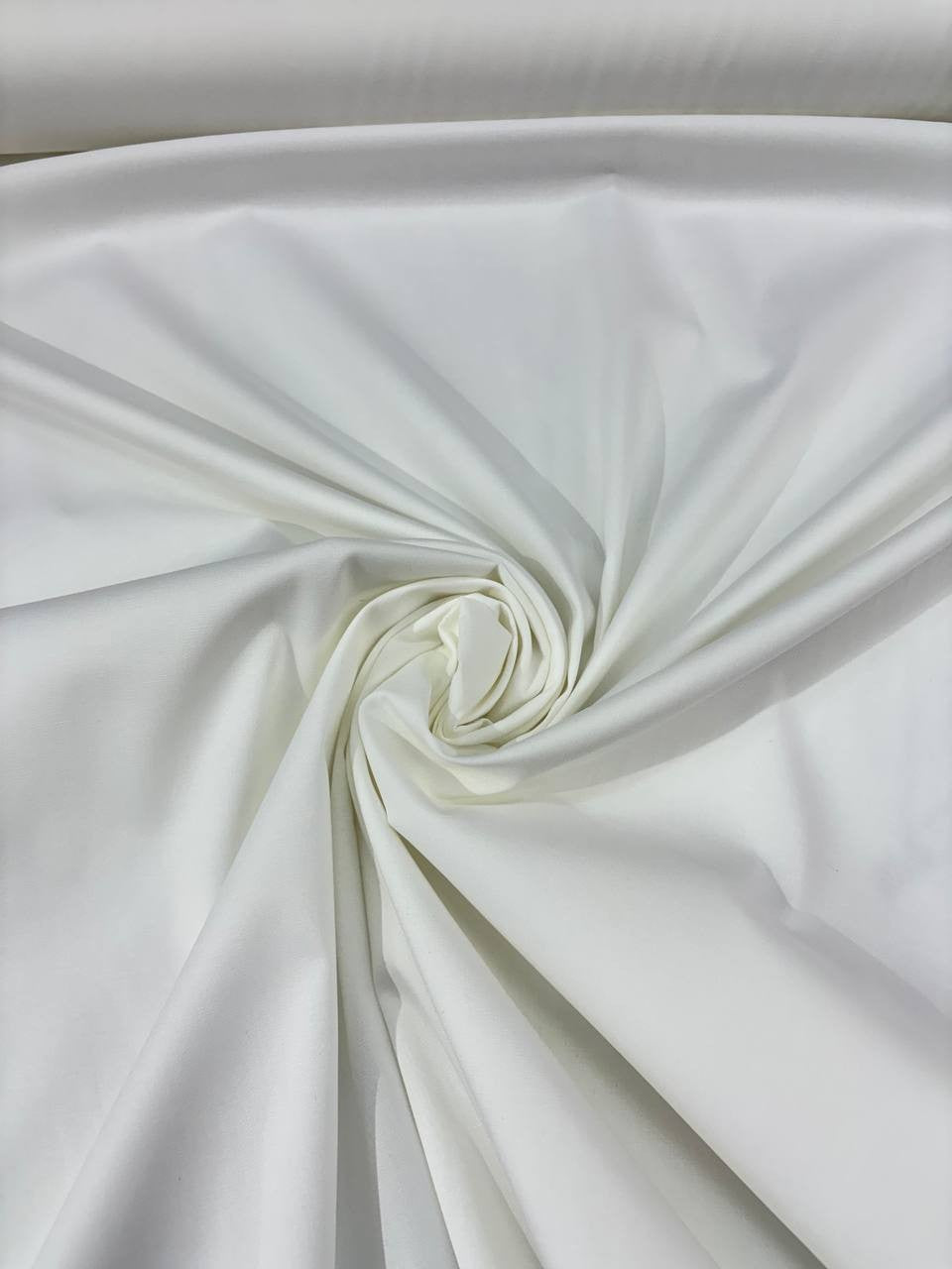 Cotone ALBA Popeline Bianco Elastico