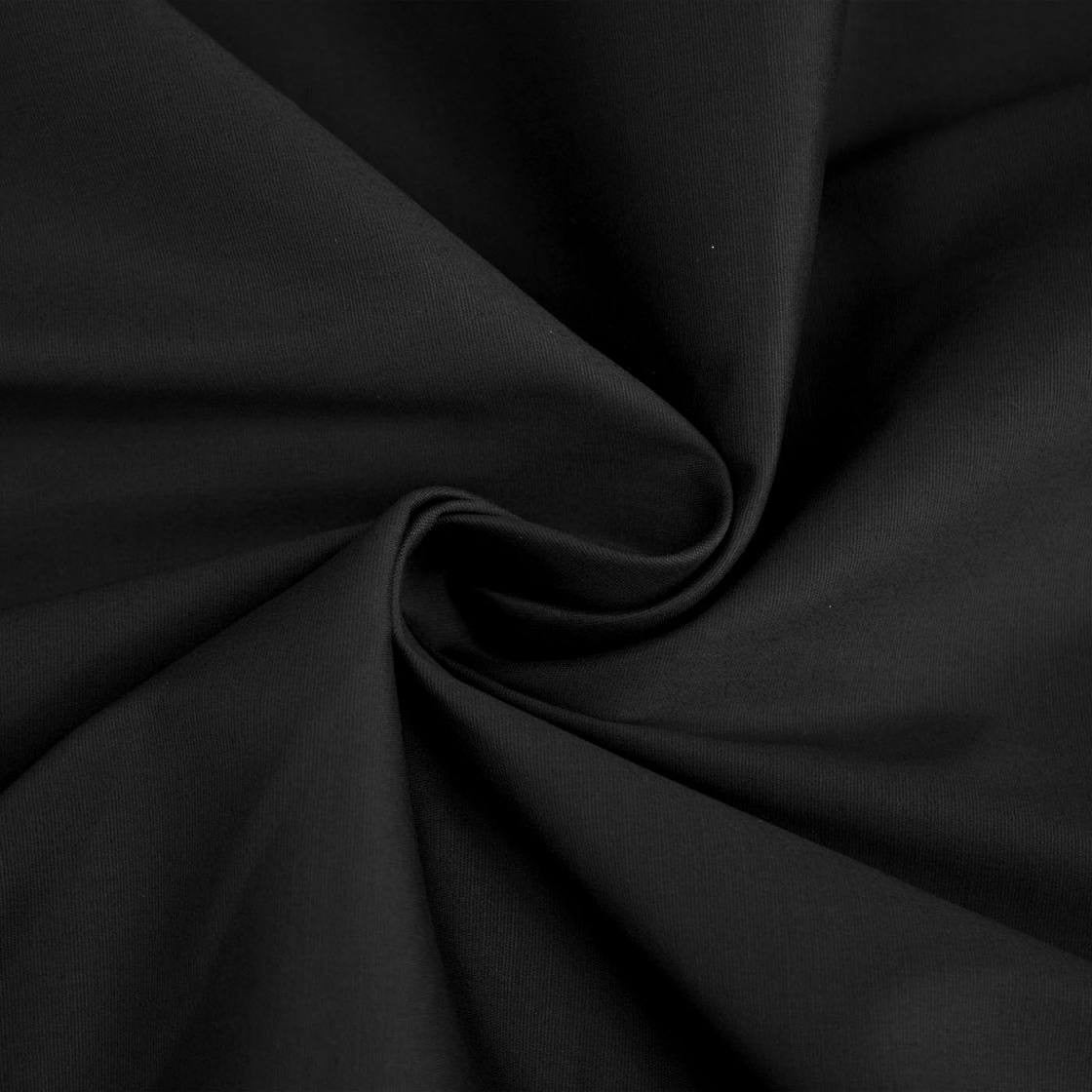 Cotone ALBA Popeline Nero Elastico