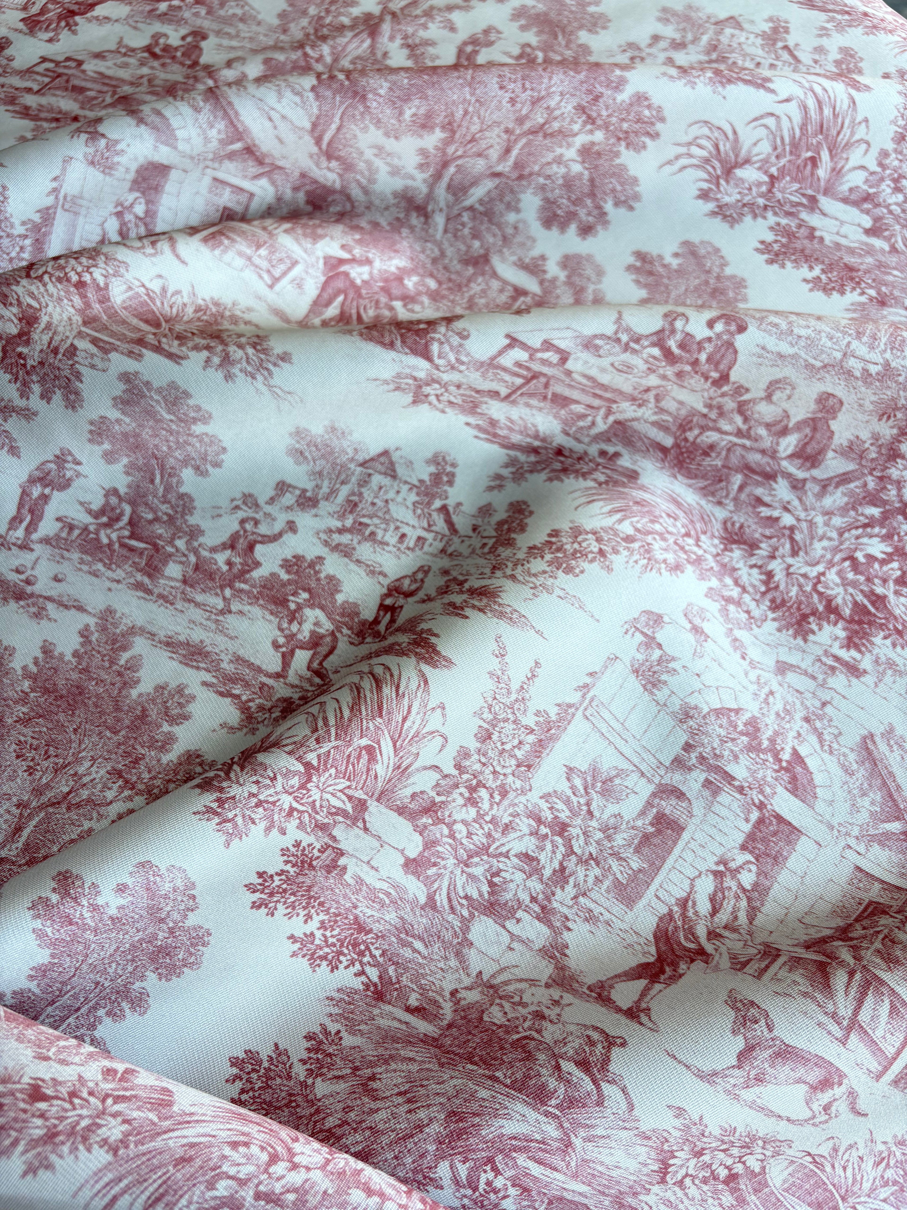 Duchessa Stile Tela de jouy Animalier bordeaux