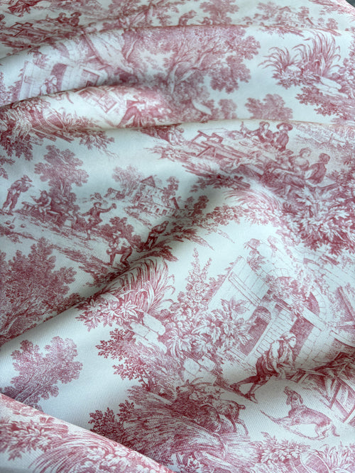 Duchessa Stile Tela de jouy Animalier bordeaux