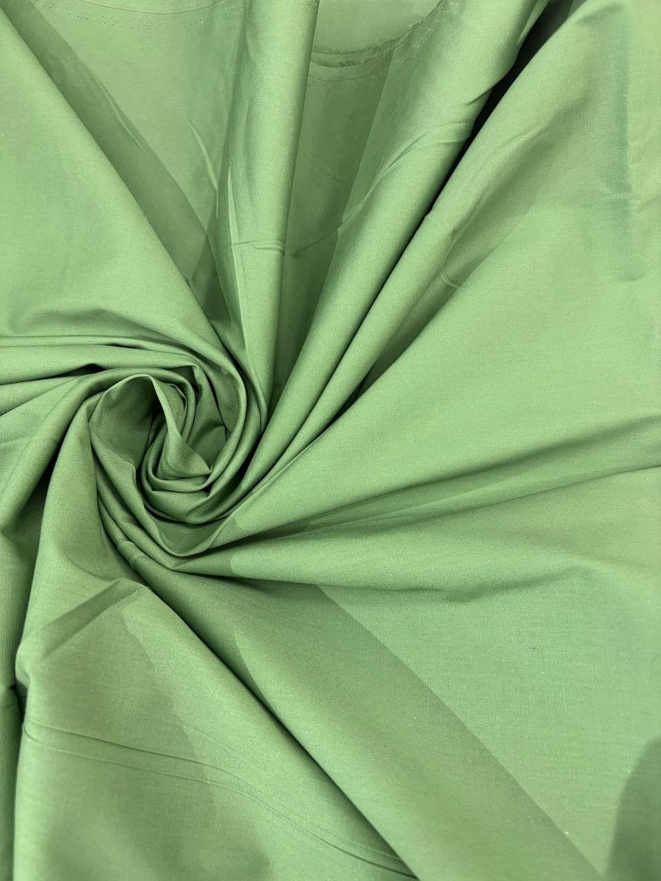 Cotone ALBA Popeline Verde Pisello Elastico