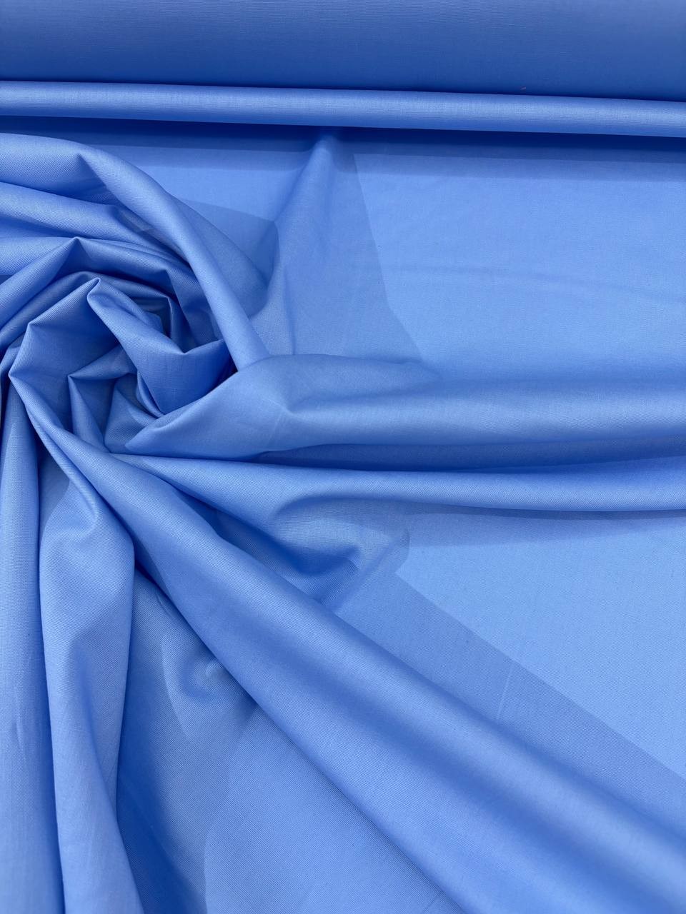 Cotone ALBA Popeline Azzurro Elastico
