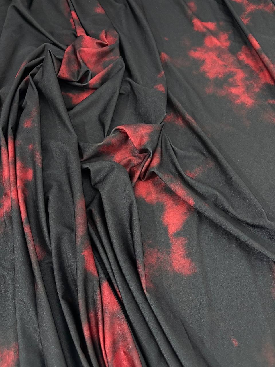Lycra Sfumata Maltinta Rosso Nero
