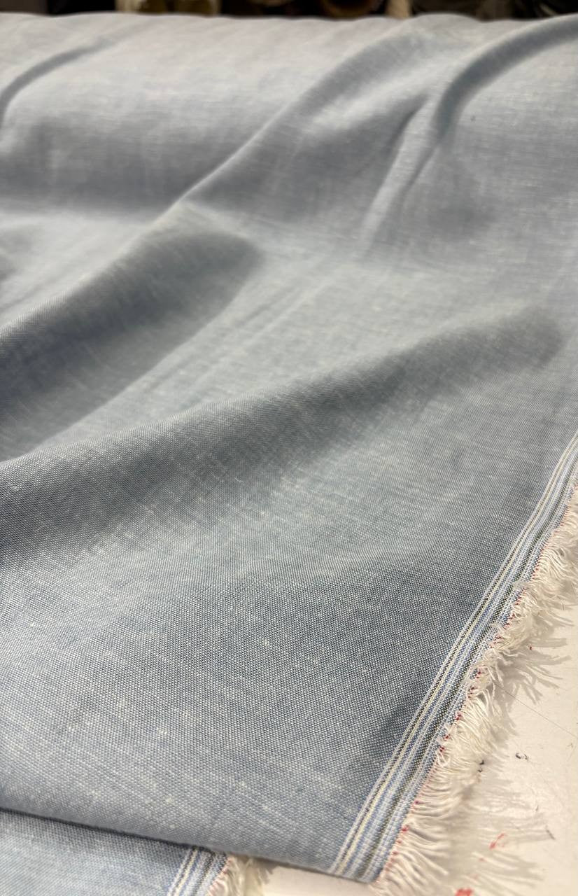 Tessuto Chambray Jeans  Lino chiaro