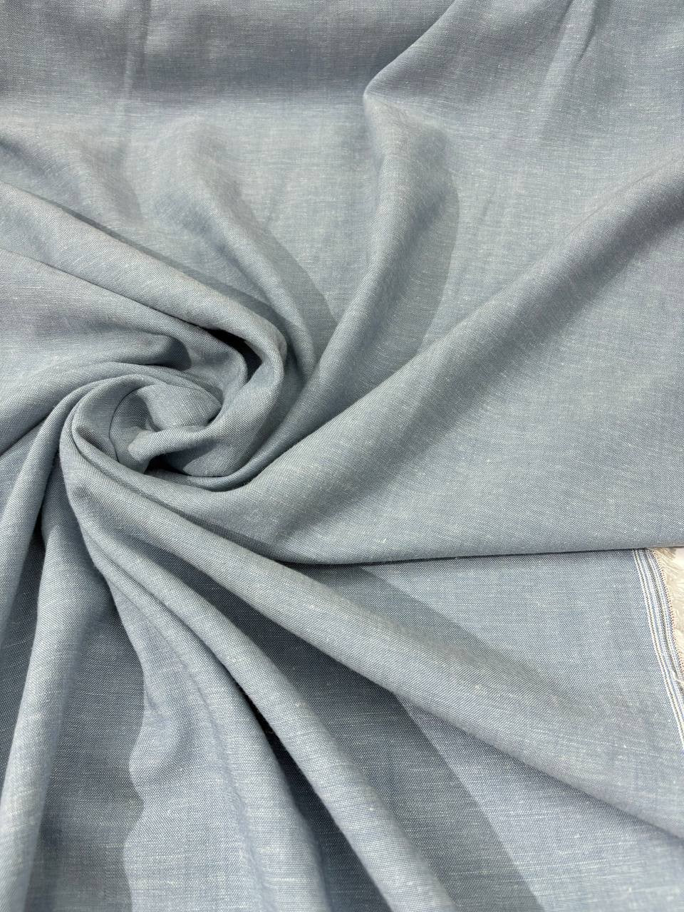 Tessuto Chambray Jeans  Lino chiaro
