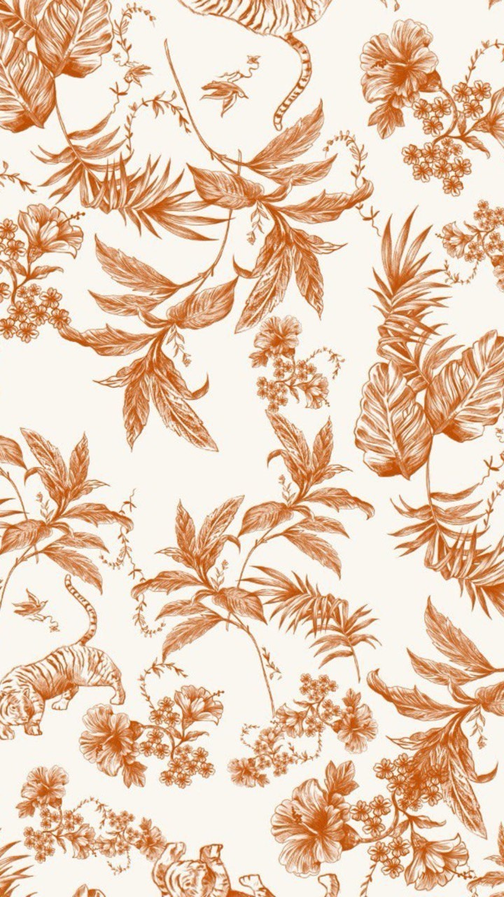 Duchessa Stile Tela de jouy Animalier Arancio coccio