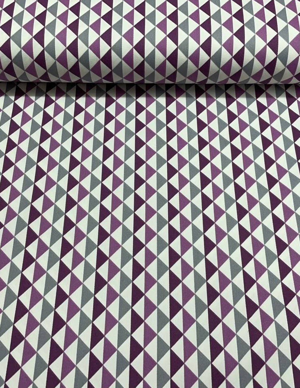 Rasatello Cotone Geometrico Spigato Viola 280H