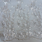 Pizzo Cerimonia foglia bianco seta Formidable