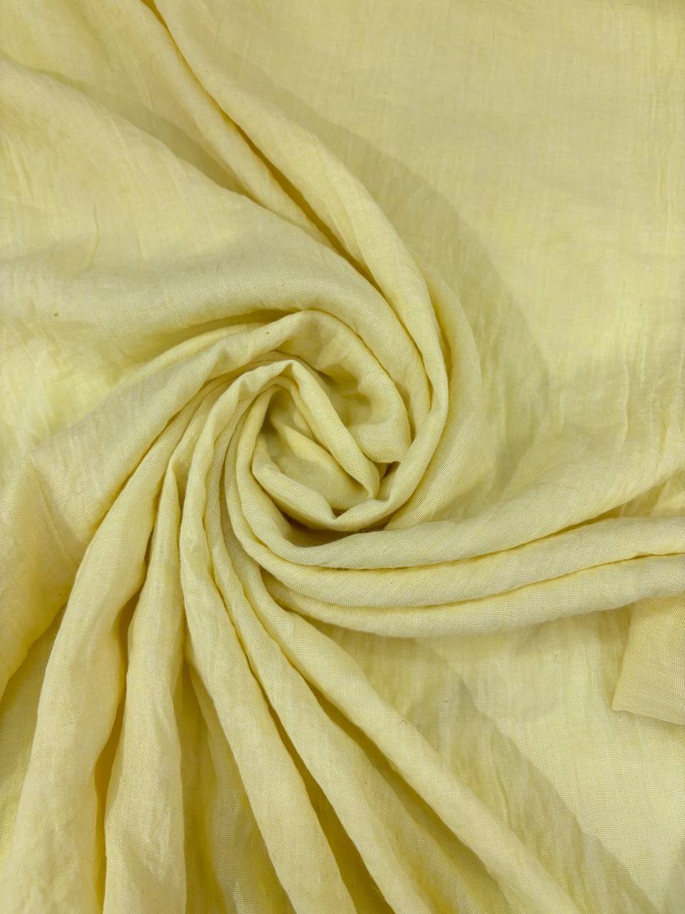 Mussola Garza Cotone Giallo Paglierino