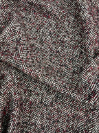 Scampolo Tessuto Lana Spigato Bordeaux 0,70x1,50