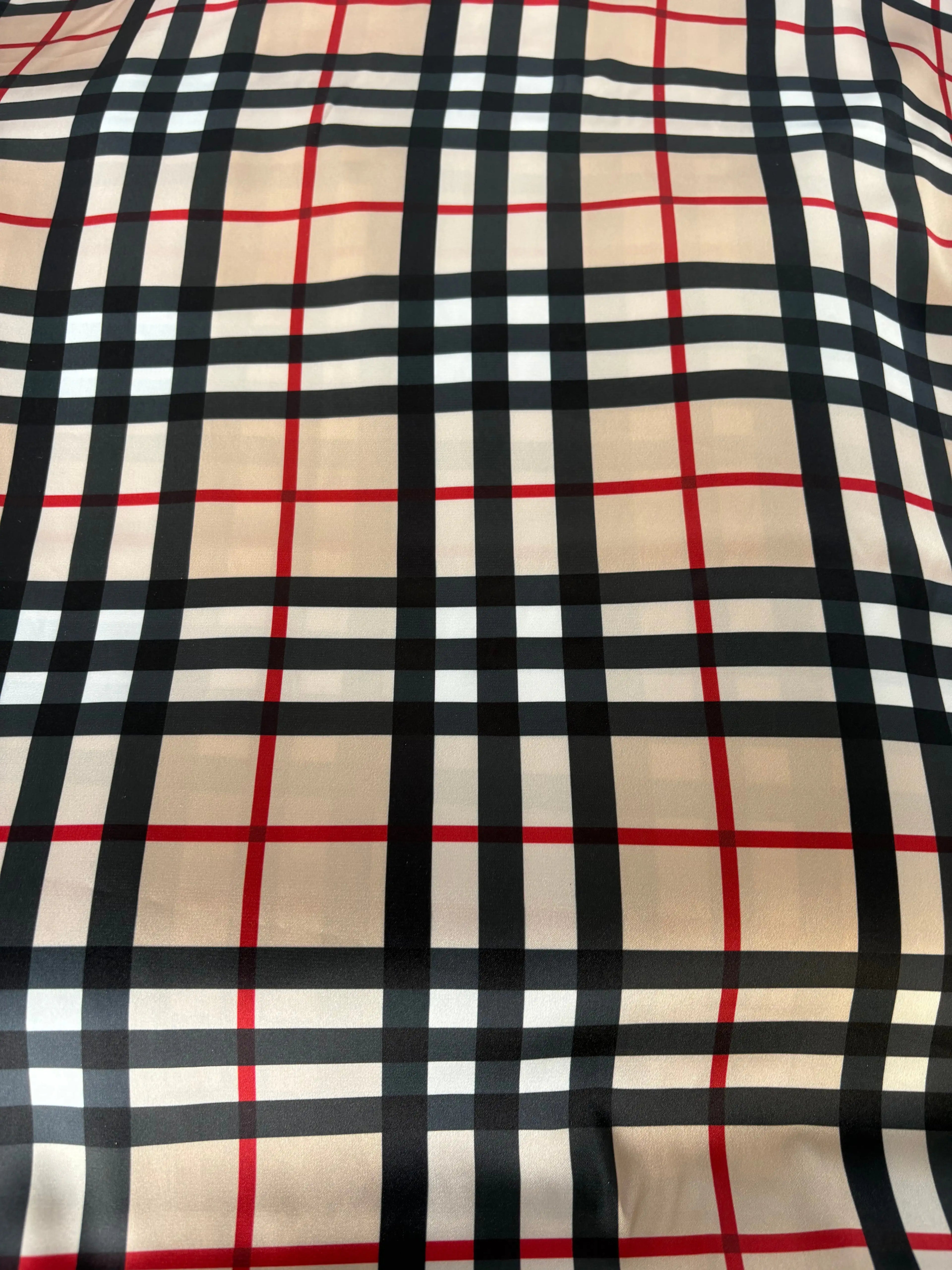 Scampolo Tessuto Satin Stile Inglese tartan Beige BB 2,50x1,50
