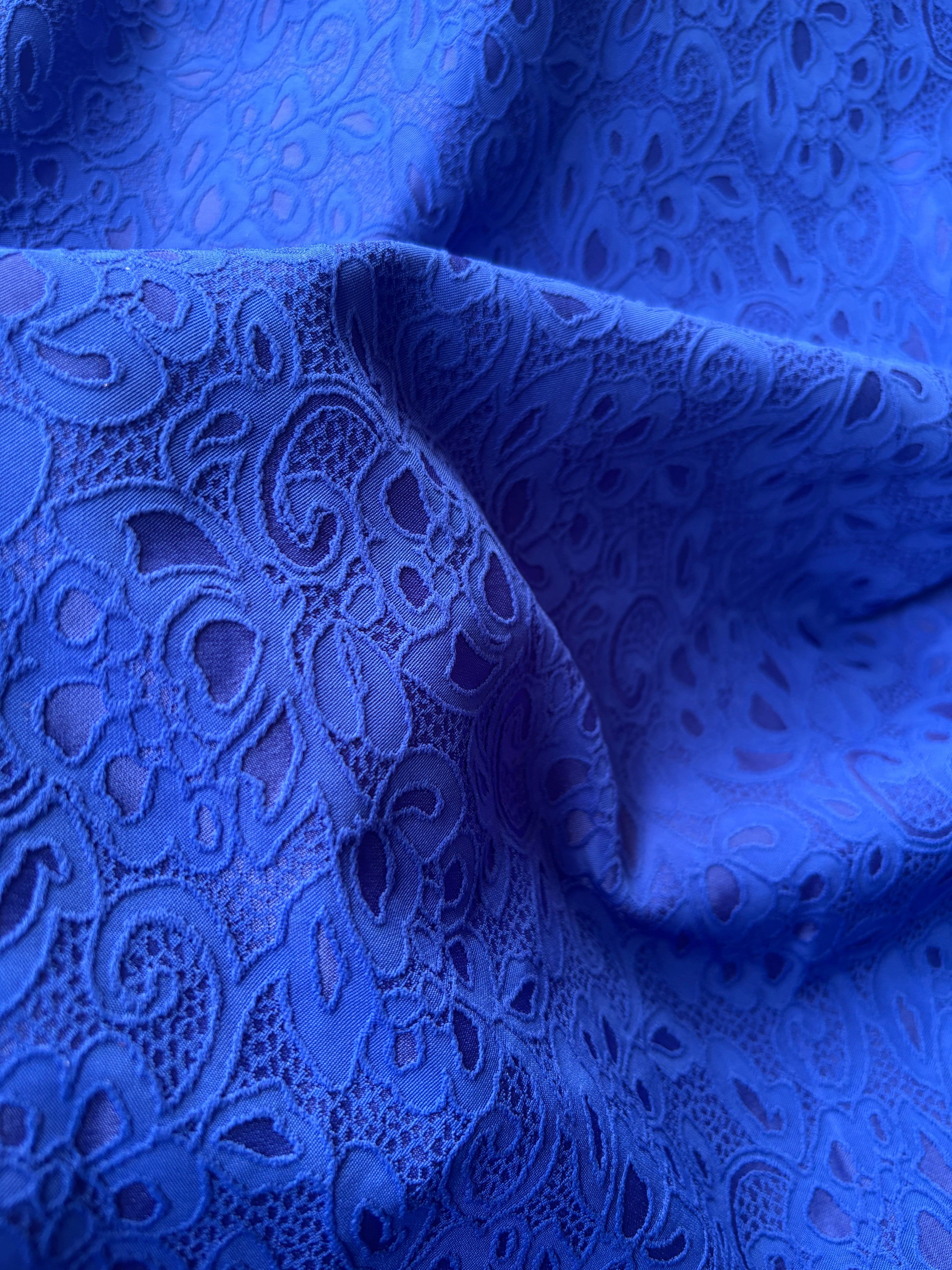 Pizzo doppiato blu china