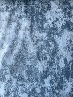 Scampolo Damascato Jacquard Barocco Velluto Operato Celeste Polvere 0,60x2,80