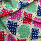 Tessuto Misto Lino/Viscosa Ritratto Floreale