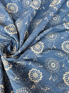 Scampolo Jeans chambray Ricamato Brasilia 2,00X1,50 - WorldTessuti