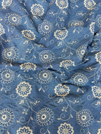 Scampolo Jeans chambray Ricamato Brasilia 2,00X1,50 - WorldTessuti