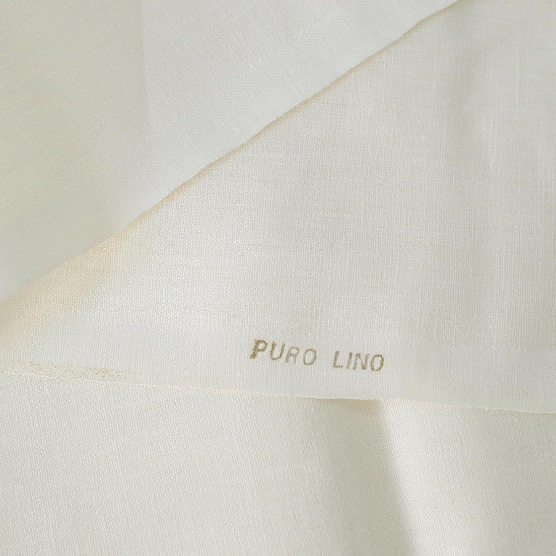 Tessuto Puro Lino 180 Bianco Ecru
