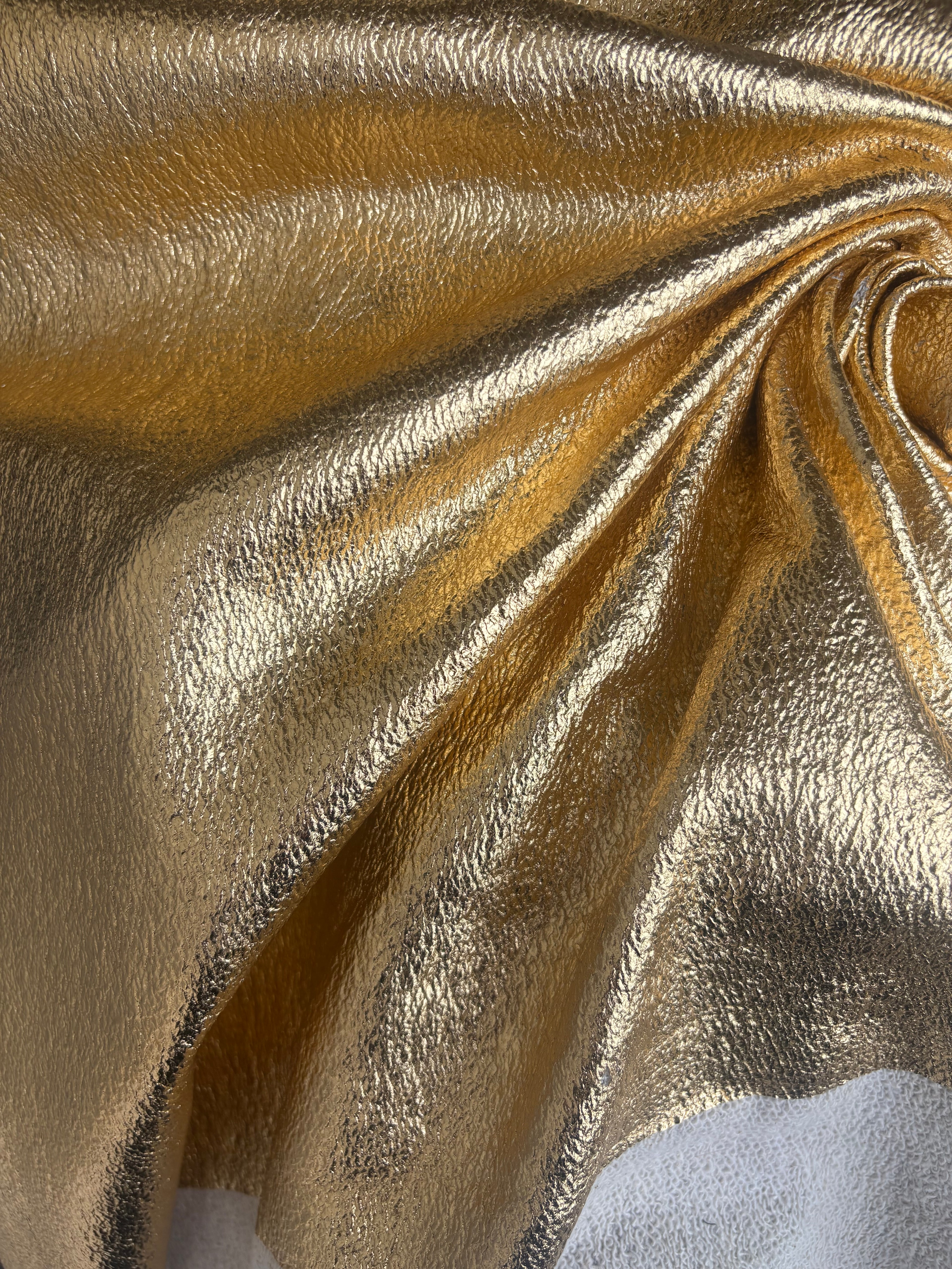 Tessuto Felpa invernale Cotone Garzata Glitter oro