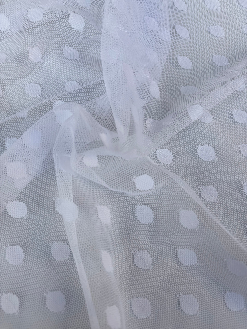 Rete (tullè) Bielastico Pois Bianco