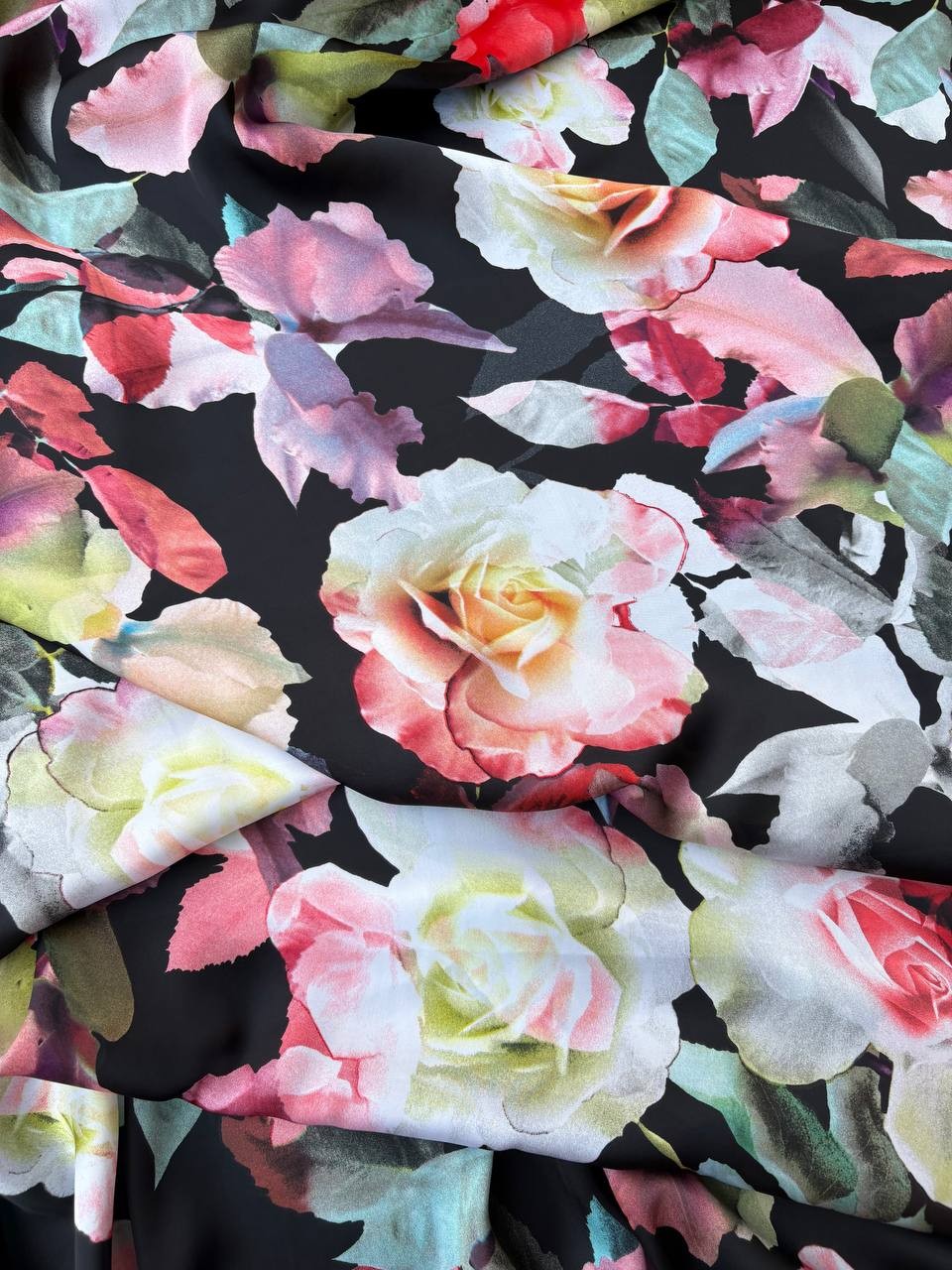 Tessuto Satin Floreale MARAVIGLIA (sottoprezzo)