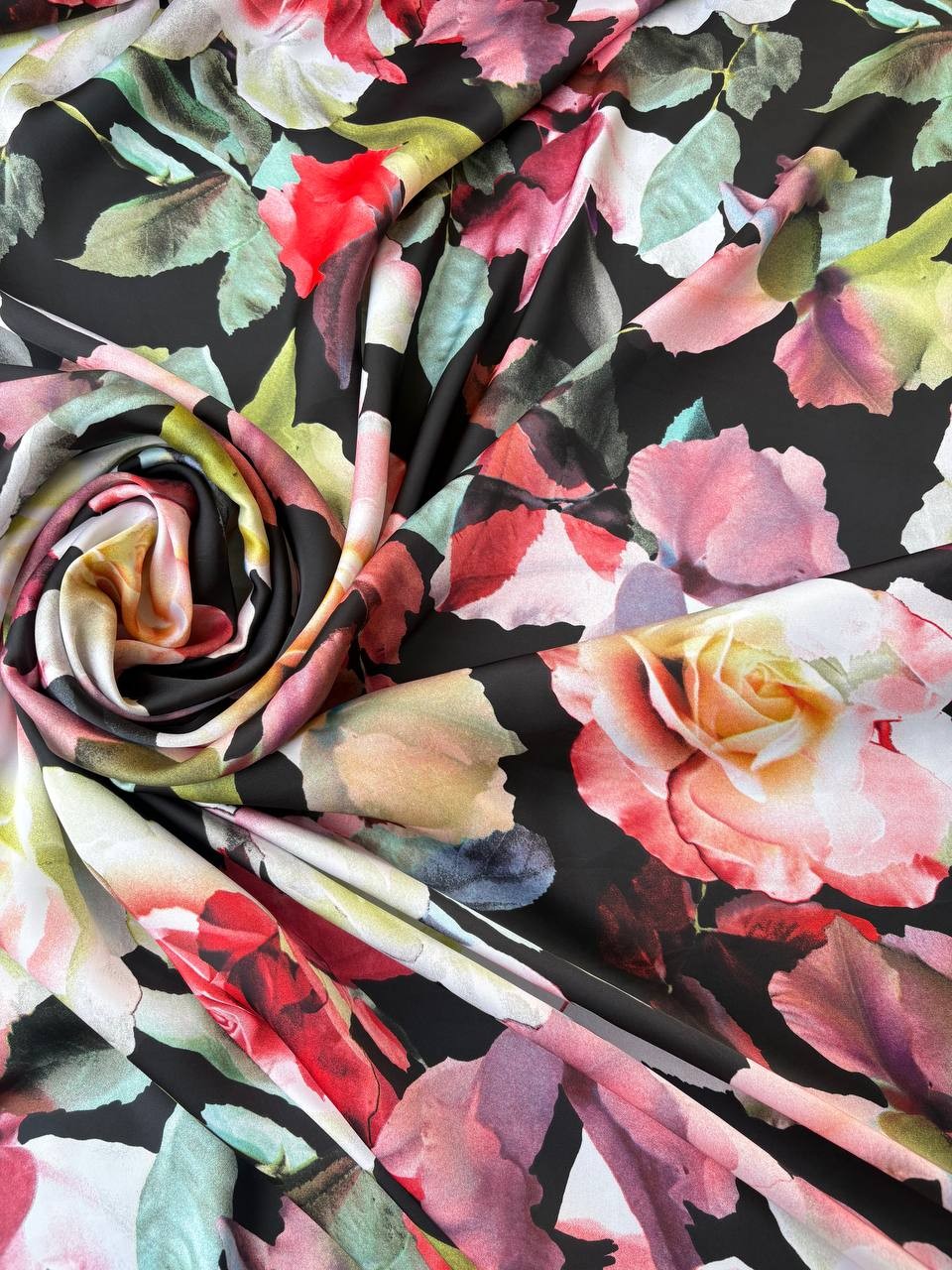 Tessuto Satin Floreale MARAVIGLIA (sottoprezzo)