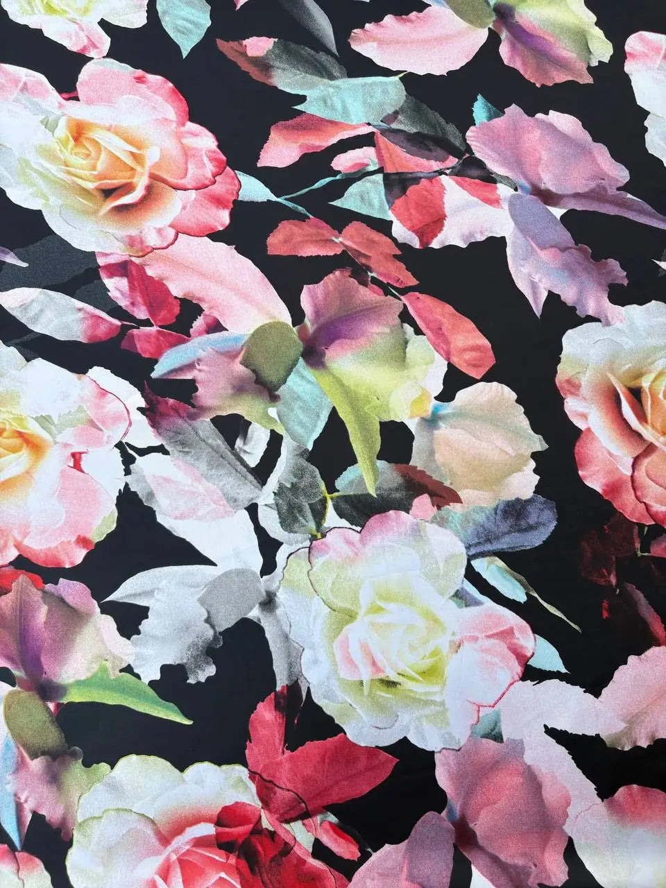 Tessuto Satin Floreale MARAVIGLIA (sottoprezzo) - WorldTessuti
