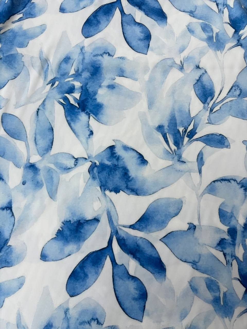 Tessuto Rasone Elastico Floreale Blu Mare