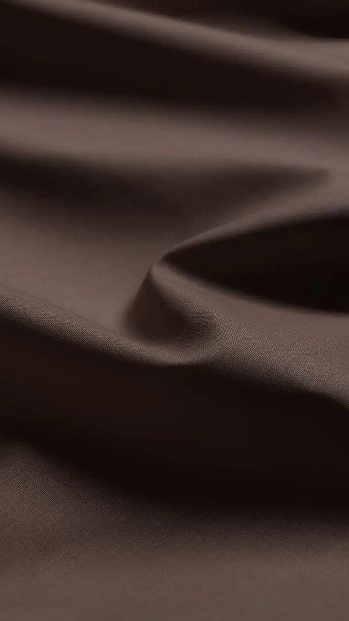 Cotone ALBA Popeline Marrone Elastico - WorldTessuti