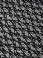 Pizzo Macrame Fiore Nero Bielastico - WorldTessuti