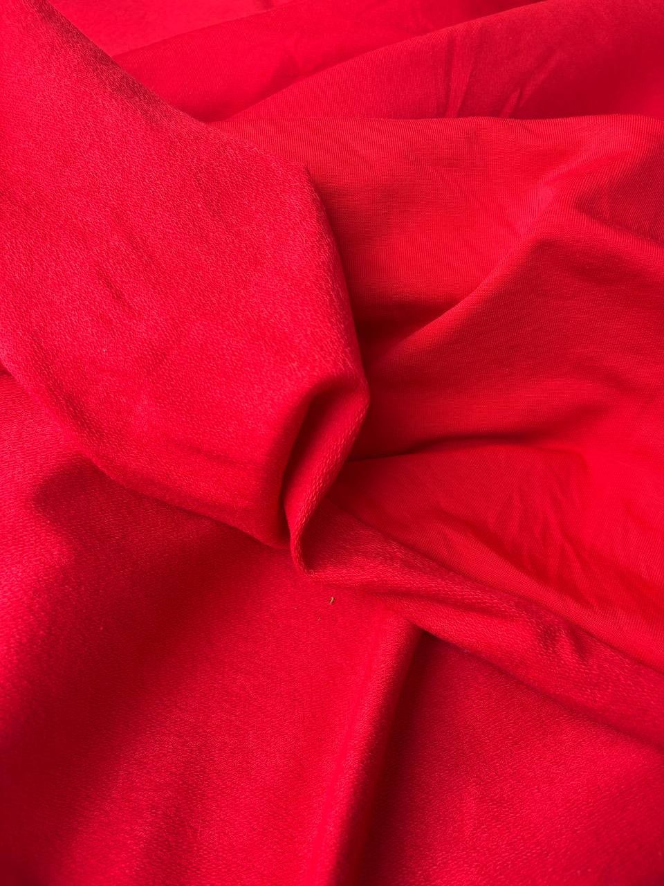 Tessuto Felpa PANTAREI Cotone Garzata Rosso Primaverile